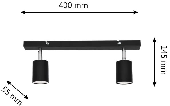 Spot LED TUNE 2xGU10/4,8W/230V negru