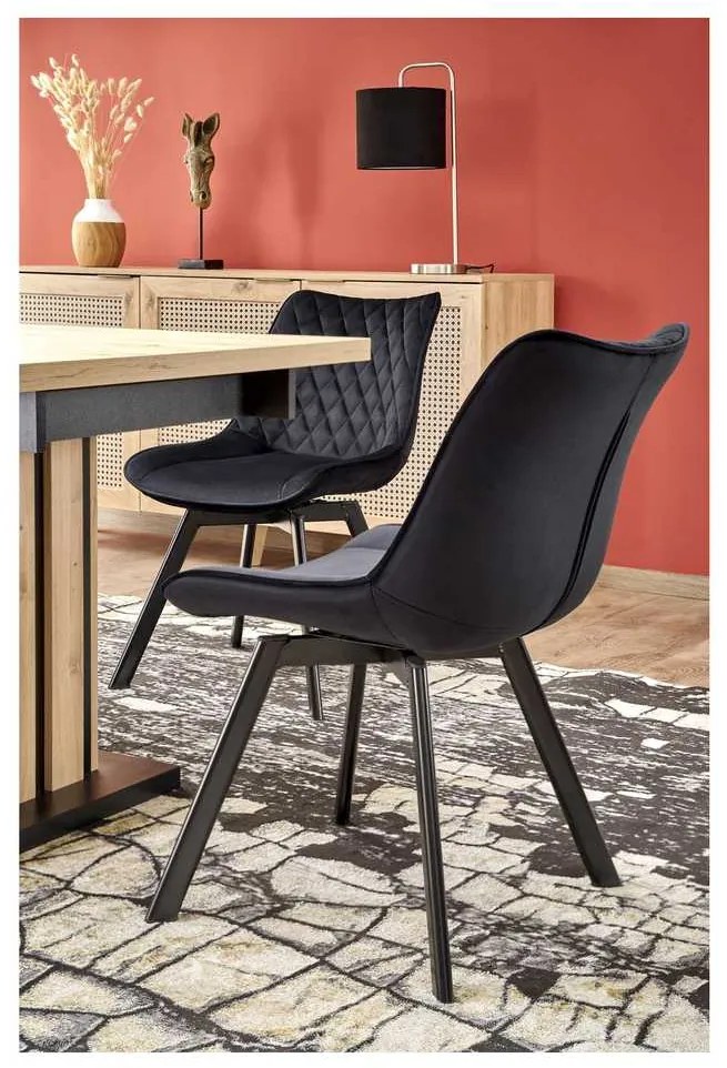 Masă de bucătărie Lamello 160 cm, stejar artisan / negru