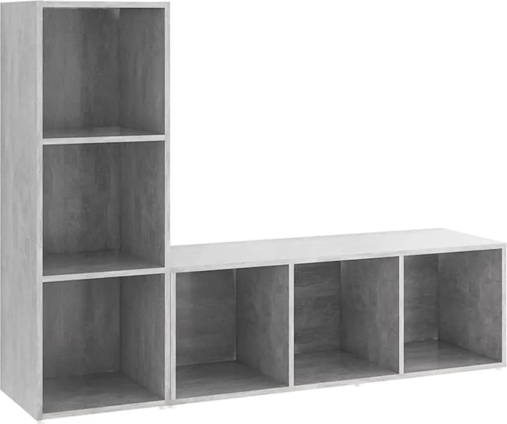 vidaXL Dulapuri TV, 2 buc gri beton, 107x35x37 cm, lemn prelucrat