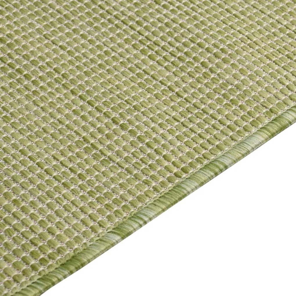 Covor de exterior, verde, 80x250 cm, tesatura plata Verde, 80 x 250 cm