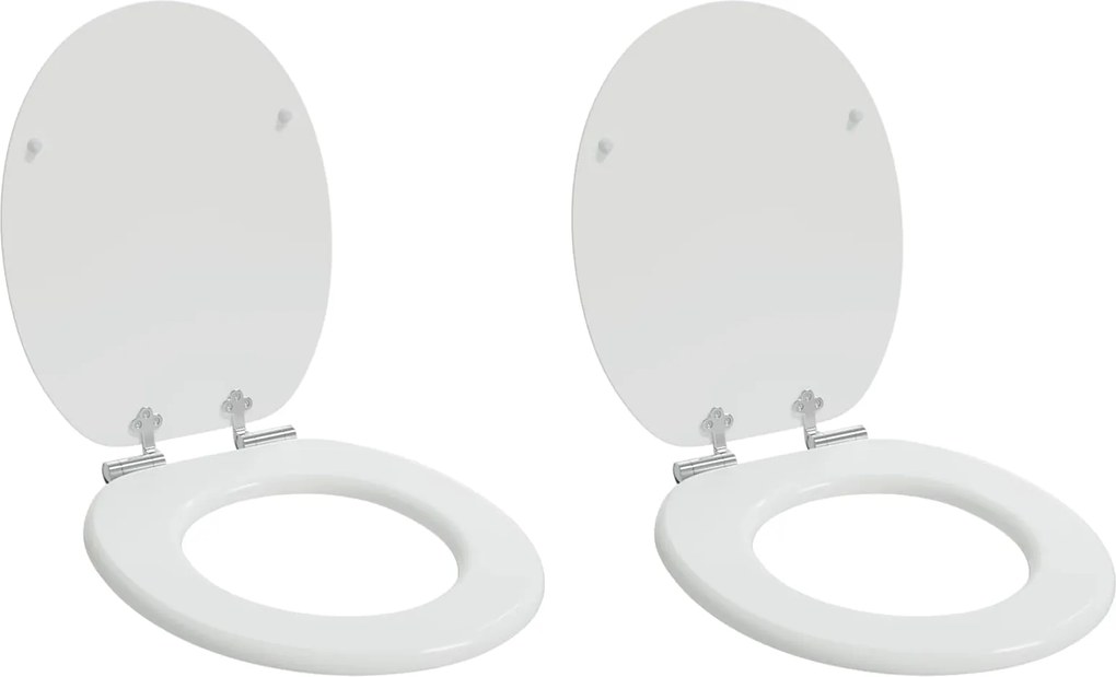 vidaXL Capac de toaletă cu închidere lentă 2 pcs Alb 44 x 38 cm