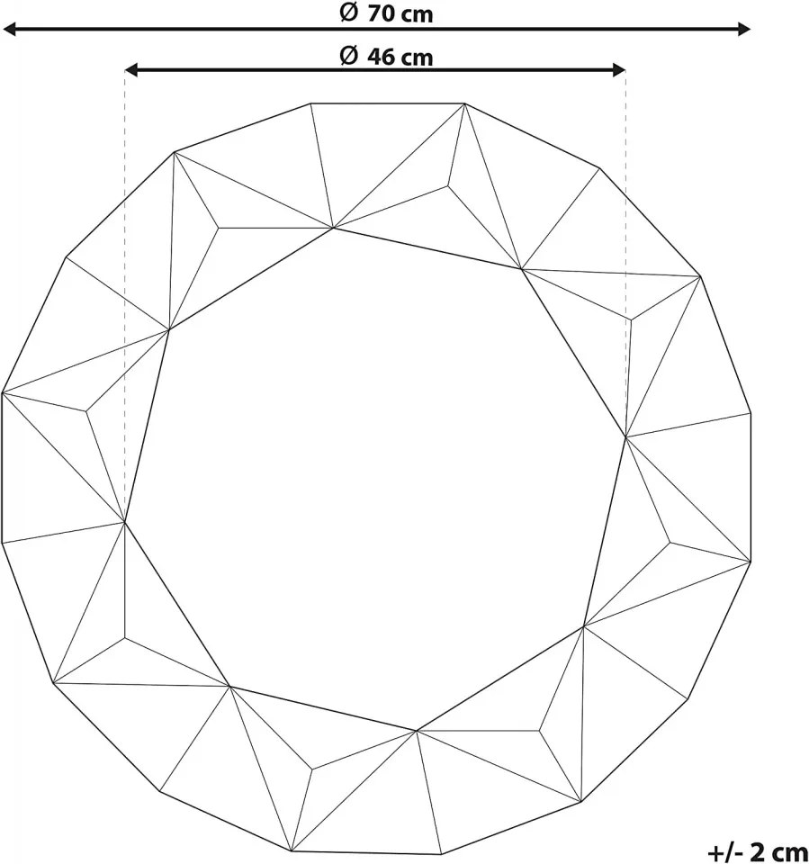 OGG203 - Oglinda ornamentala 70 cm, pentru perete, dormitor, living - Argintie