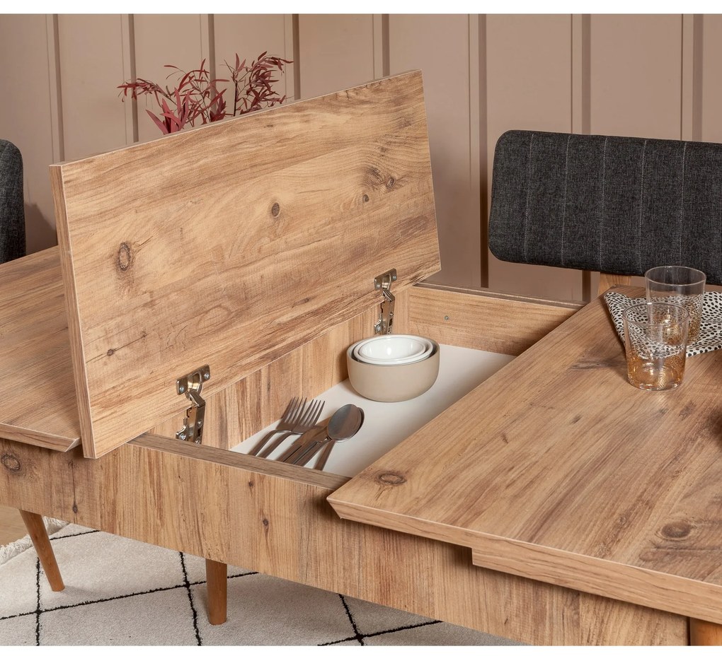 Set mobilier sufragerie Vlasta 1 (pin atlantic + antracit) (pentru 4 persoane). 1073057