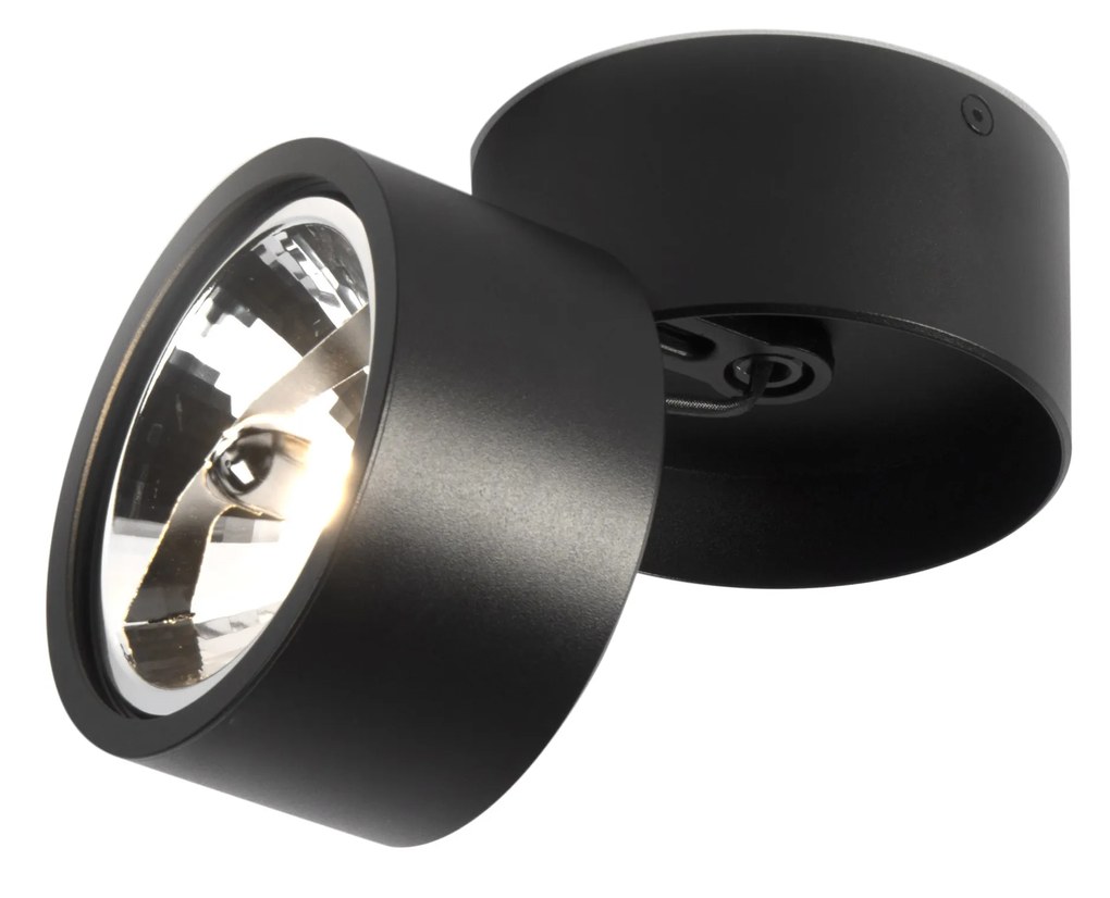 Spotlight modern negru rotund reglabil - Go Nine