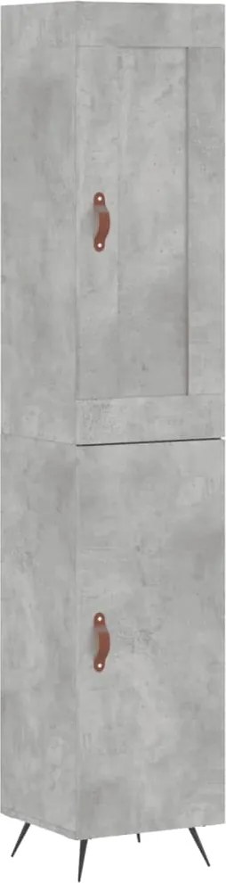 vidaXL Dulap înalt, gri beton, 34,5x34x180 cm, lemn prelucrat