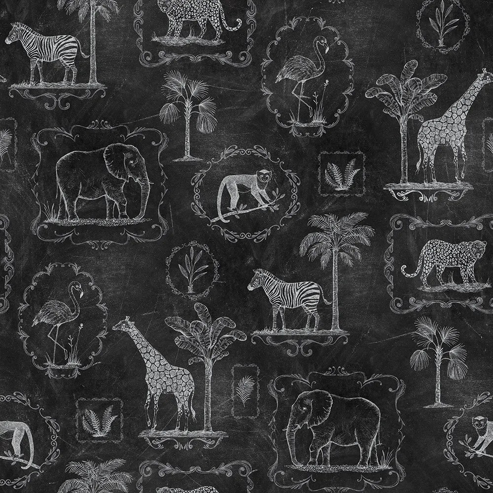 Fototapet, Animal Party, Blackboard, Rebel Walls