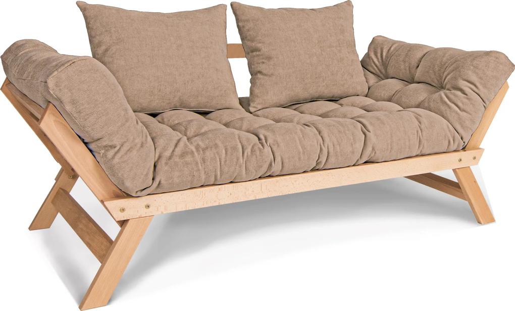 Canapea din lemn de fag Allegro Natural Beige 170x83x80 cm