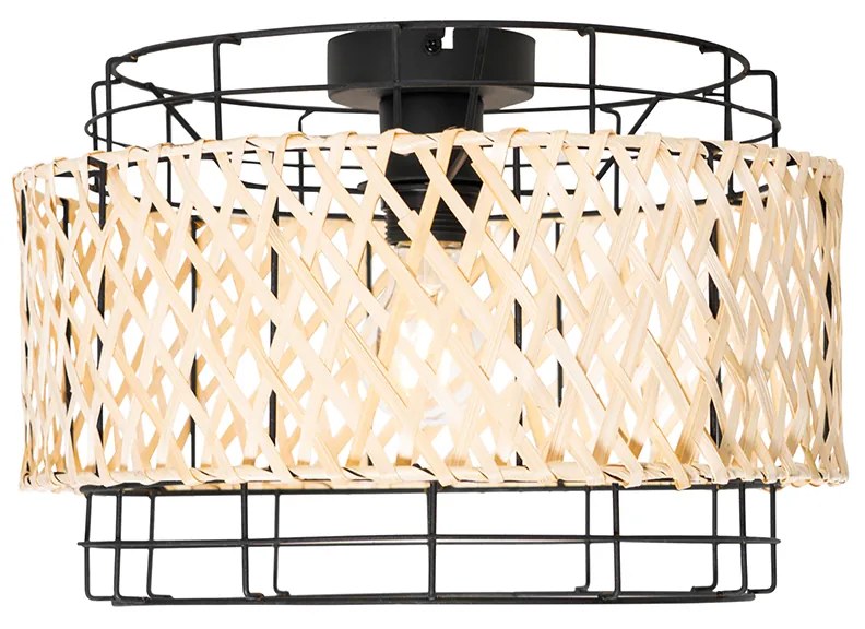 Plafonieră orientală neagră cu bambus - Irena