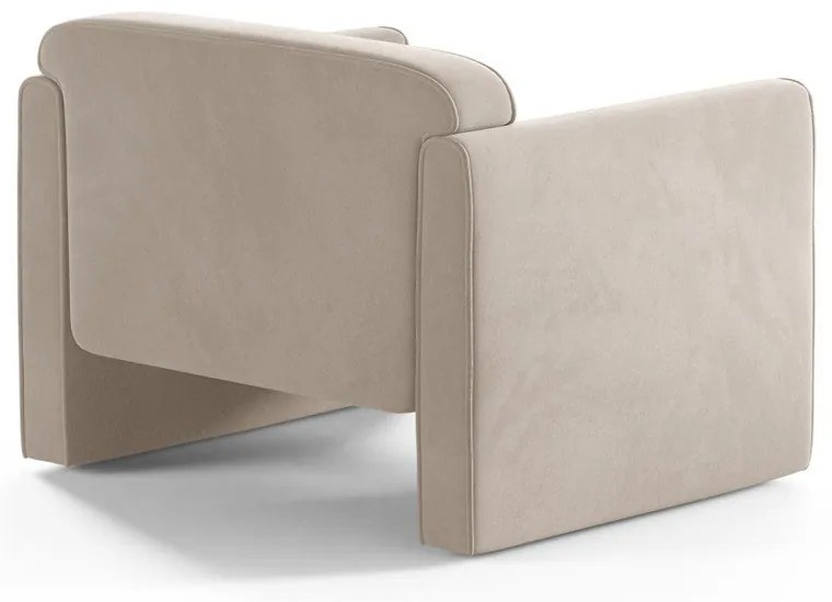 Fotoliu bej cu tapițerie din catifea Abby – Micadoni