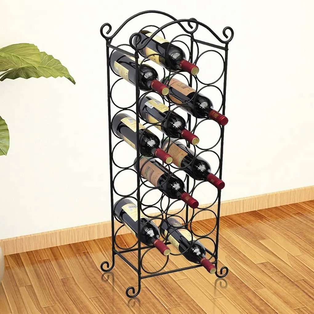 vidaXL Suport sticle de vin pentru 21 de sticle, metal (42880)