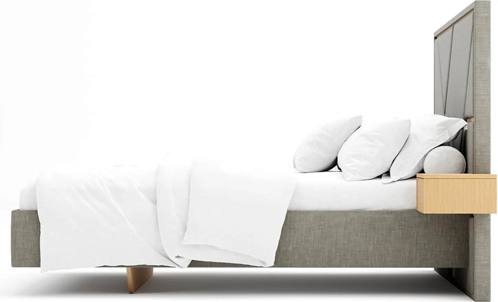 Pat Strong Tapitat cu Saltea 140/160/180x200cm - 140x190