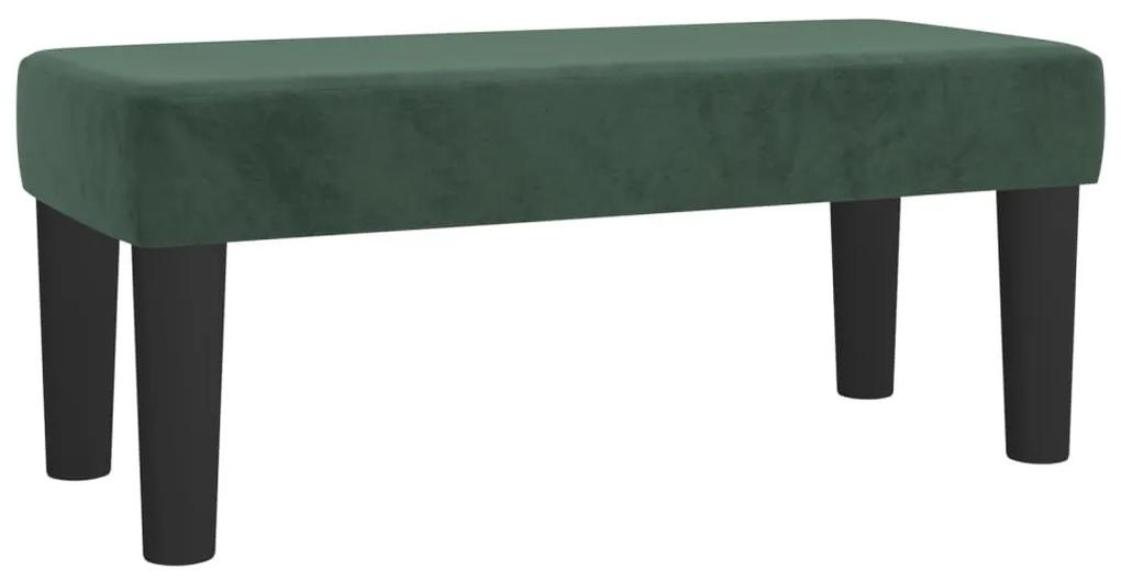 Pat box spring cu saltea, verde inchis, 90x190 cm, catifea Verde inchis, 90 x 190 cm, Design cu nasturi