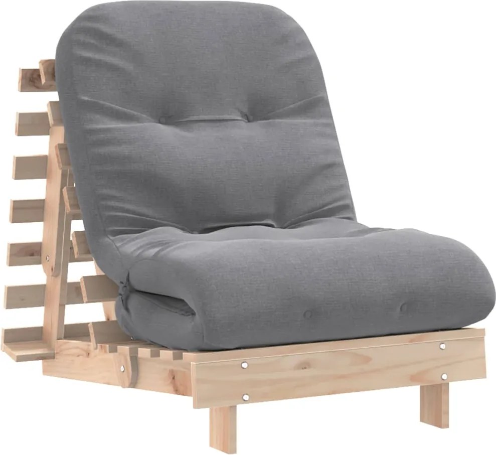 vidaXL Canapea futon cu saltea, 70x206x11 cm, lemn masiv de pin