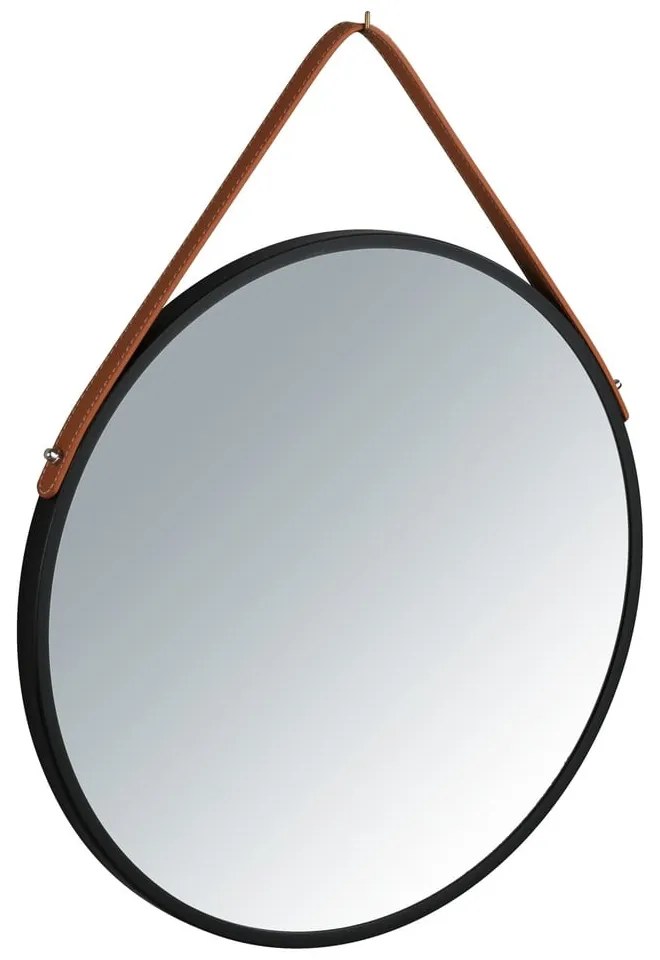 Oglindă suspendată Wenko Borrone, ø 40 cm, negru
