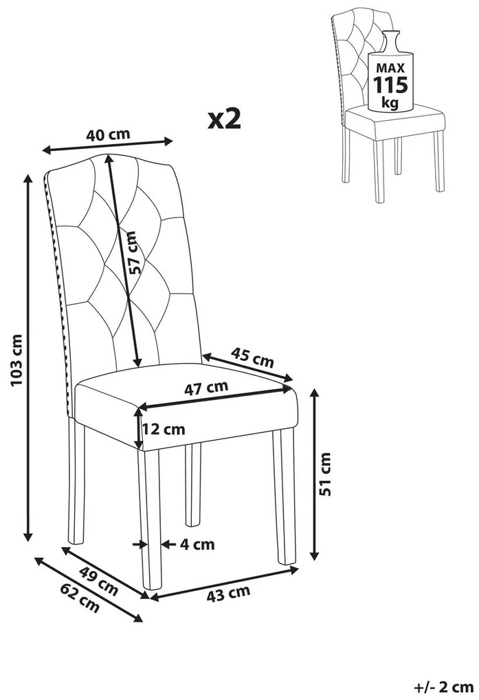 Set 2 buc. scaune de sufragerie SIREL (bej). 1023191