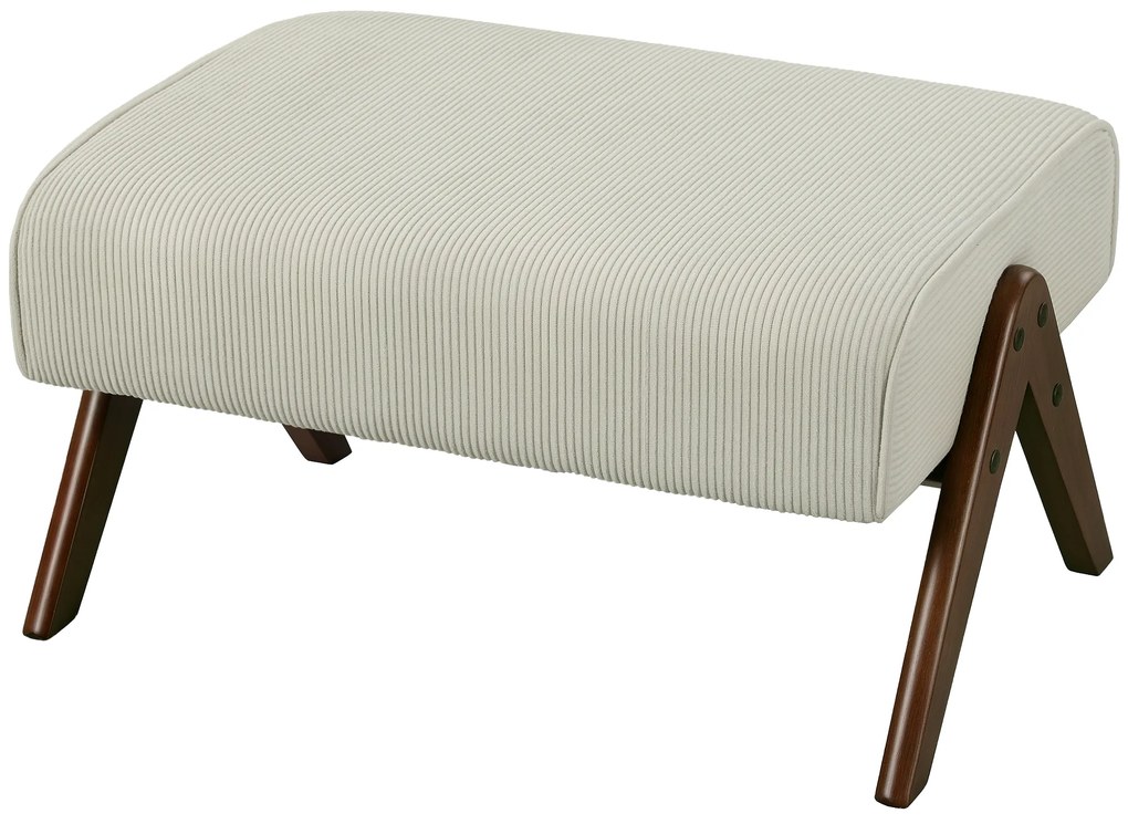 HOMCOM Taburet de Picior cu Scaun Acolchis și Piciori de Lemn pentru Salon Dormitor 69x47x36 cm Bej | Aosom Romania