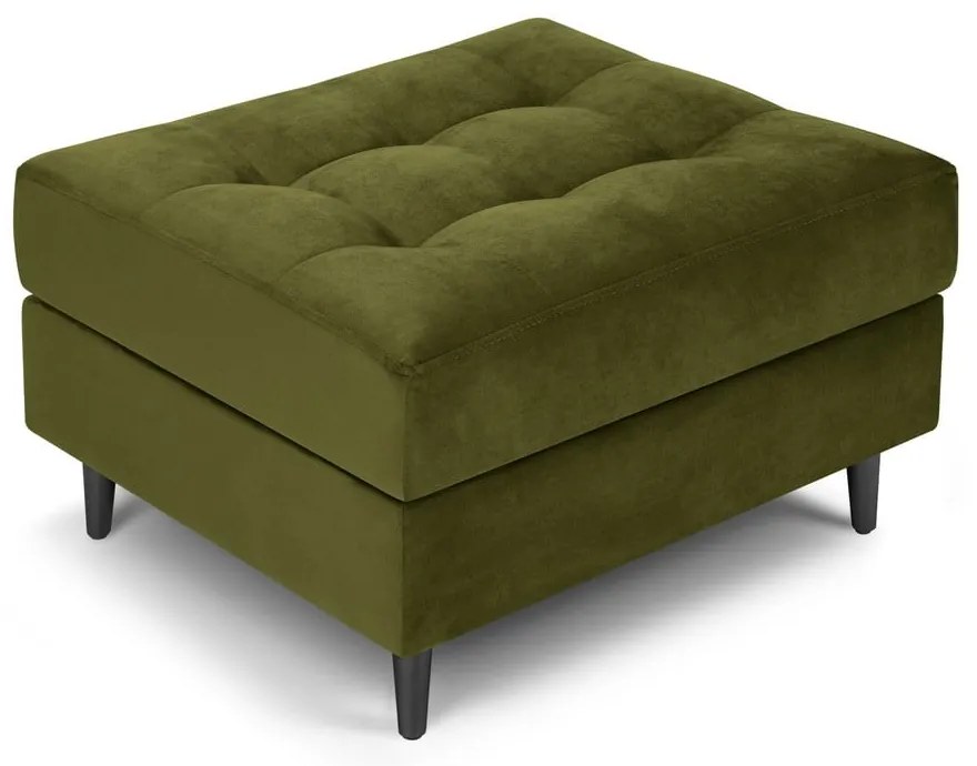 Taburet din catifea Milo Casa Santo, verde oliv
