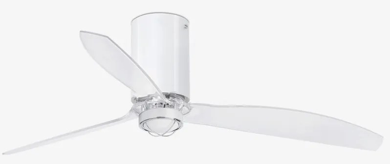 Lustra cu Ventilator si telecomanda MINI TUBE M LED alb/transparent