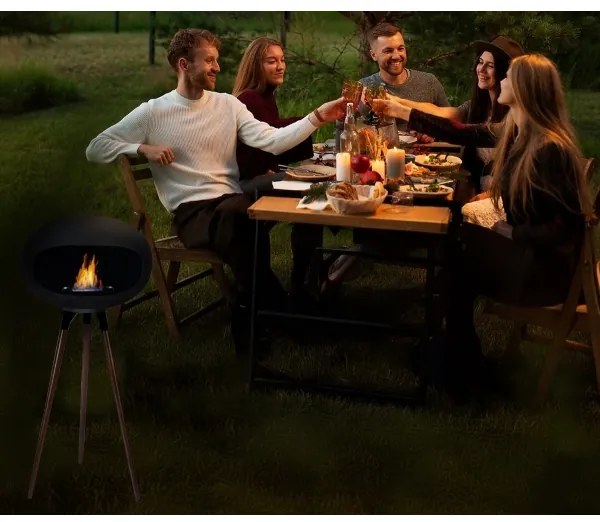 Șemineu pe bioetanol TOKIO 45 x 100 cm, 2 kW, negru