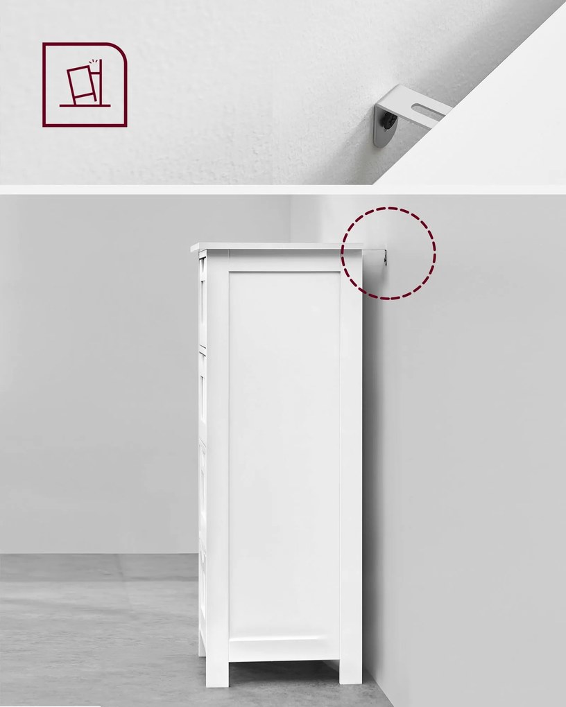 Dulap baie LEHAC 30x82 cm, albă