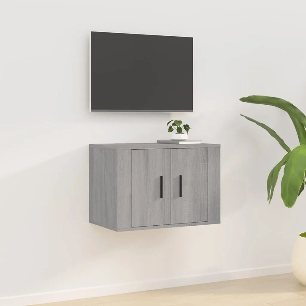 vidaXL Dulap TV montat pe perete, gri sonoma, 57x34,5x40 cm