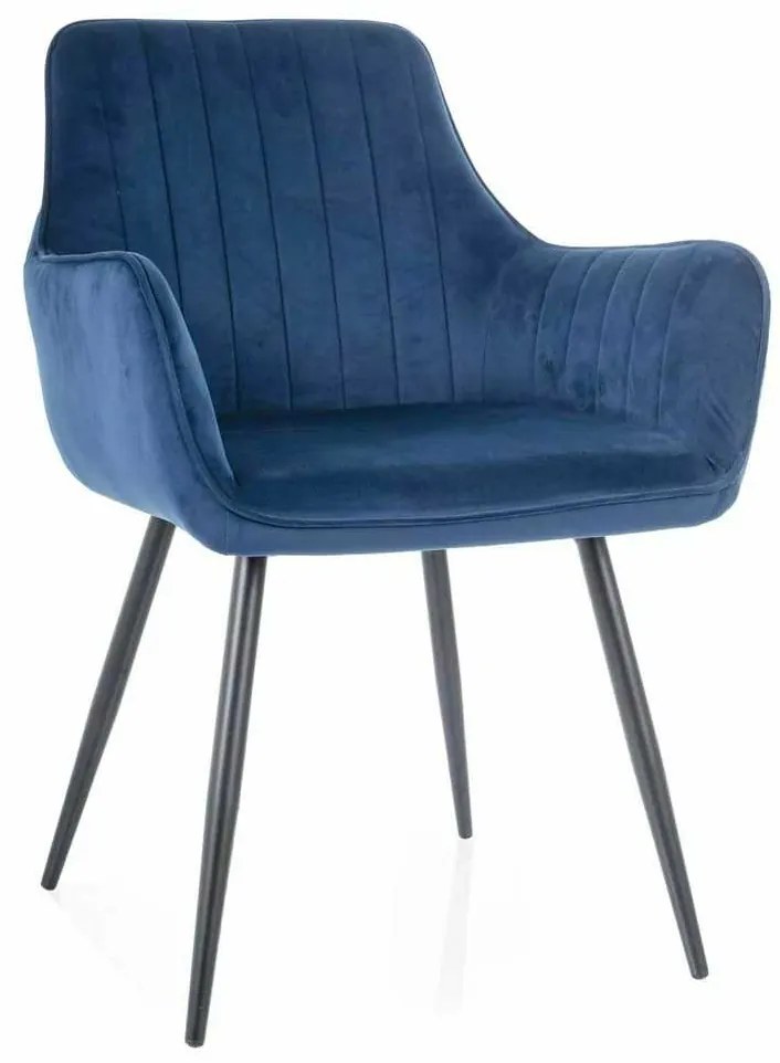 Scaun de bucătărie Viona Velvet, albastru
