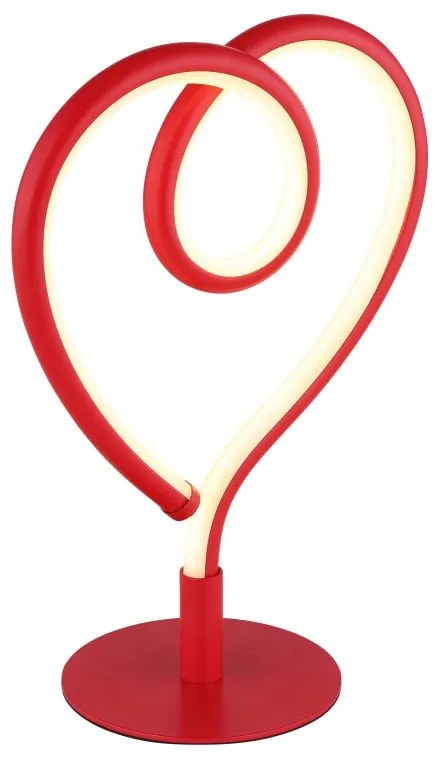 Veioza LED Lampa de masa metal rosu AMORE
