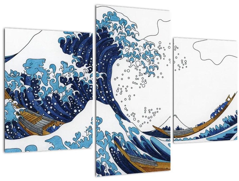 Tablou - Desen japonez, valuri (90x60 cm)