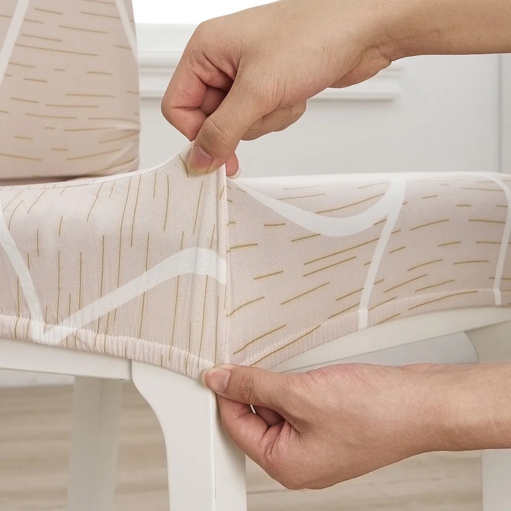 Husă pentru scaun 4Home Abstract bej , 45-50 cm,set de 2 buc.
