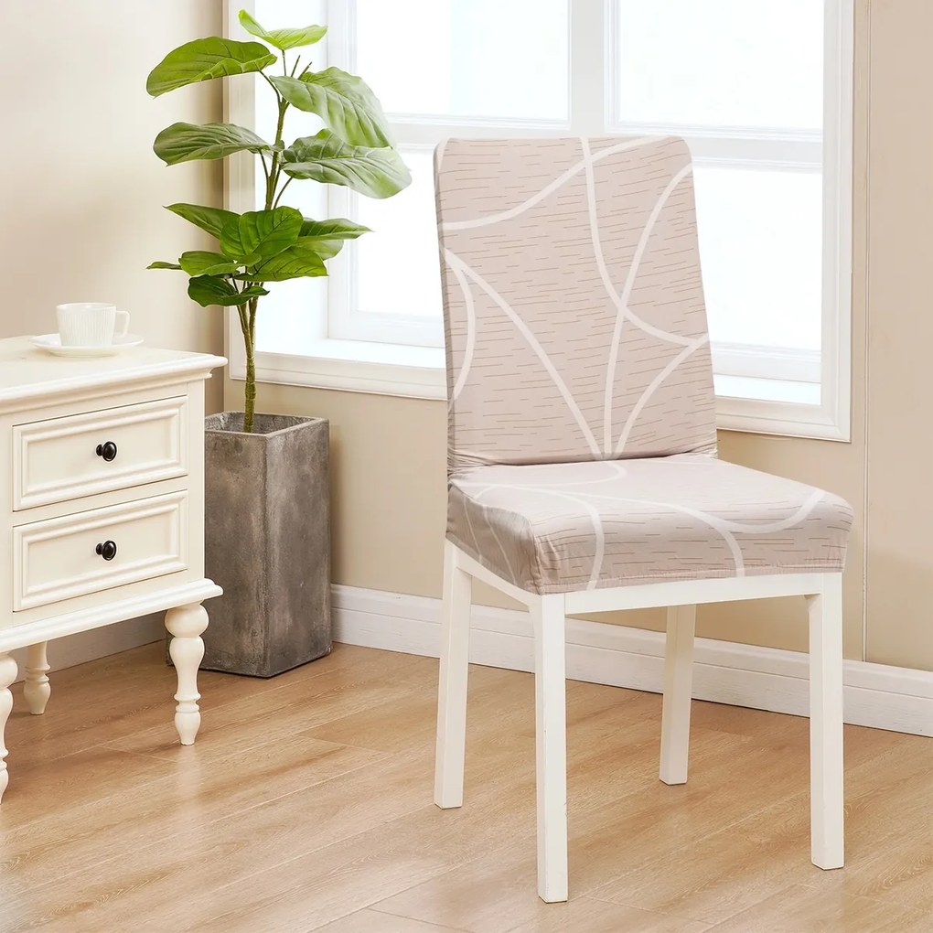 Husă pentru scaun 4Home Abstract bej , 45-50 cm,set de 2 buc.