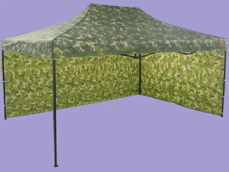Pavilion de grădină  3x4,5m – din aluminiu, 2 pereţi laterali, Camuflaj