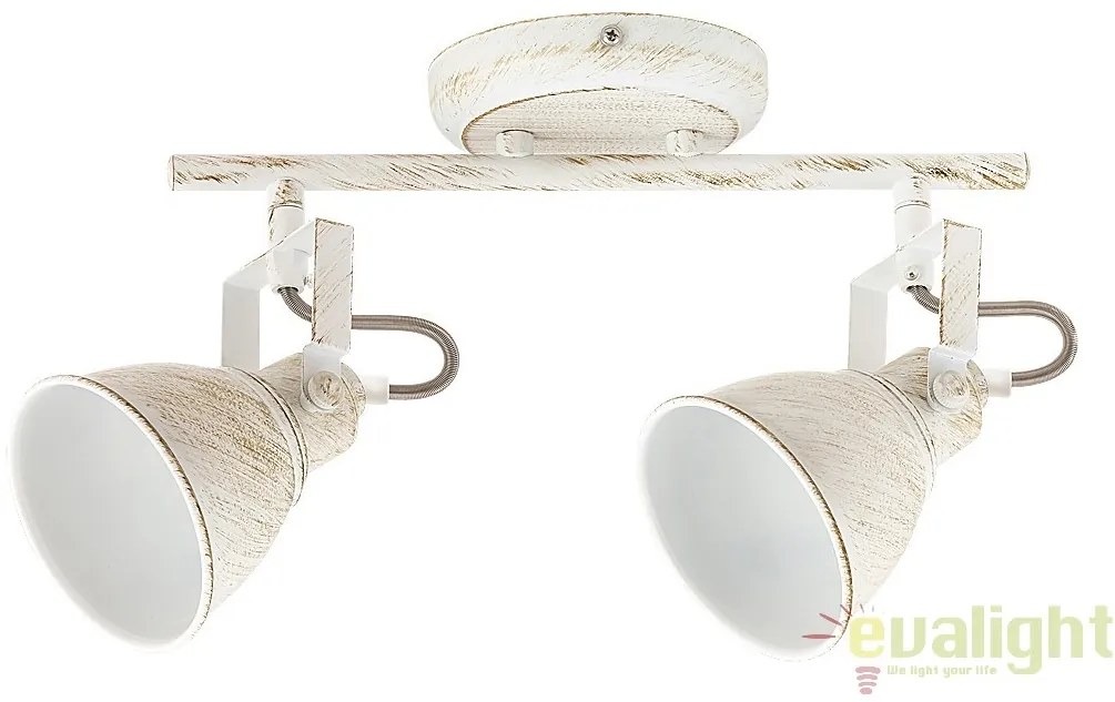 Plafoniera, Lustra cu 2 spoturi design VINTAGE, finisaj alb antic, Vivienne 5967 RX