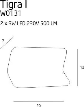 Aplica de perete moderna, alba, LED Tigra I W0131 MX