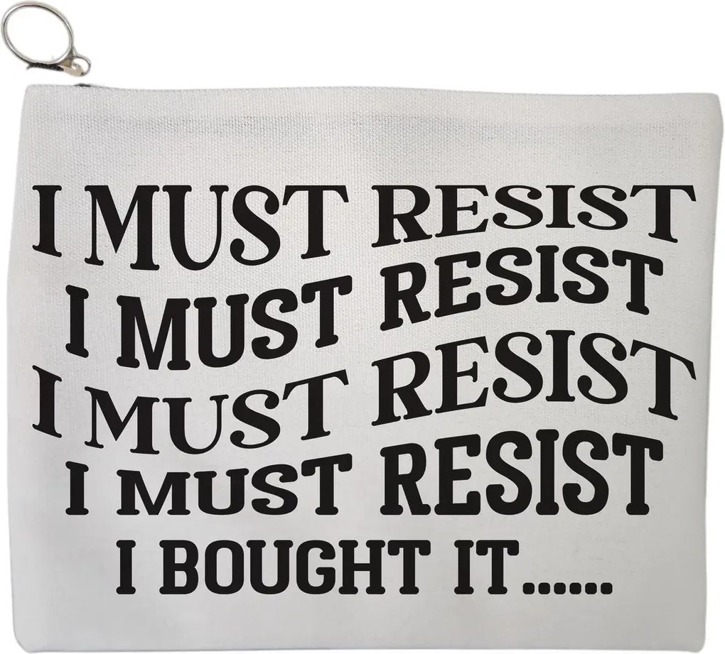 Portfard Cosmetice tip Plic, model I must restist, 23x18 cm, Alb, BEKZ®