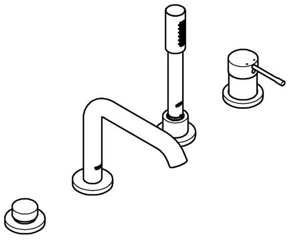 GROHE 19578DC1 - Set baterie pentru cadă, montaj în 4 găuri, ESSENCE, inox