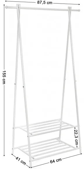 Cuier Haine Tube White, 87.5 x 41 x 155 cm