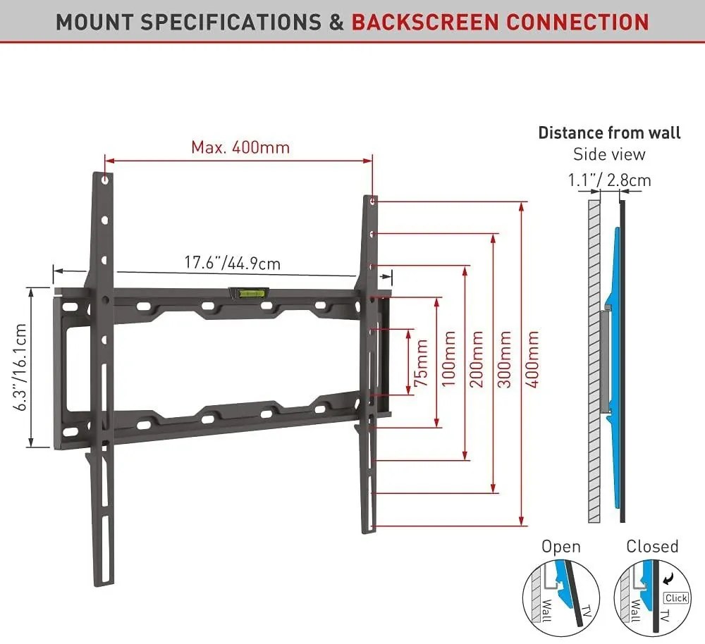 Suport TV perete Barkan fix 13-65" 50kg