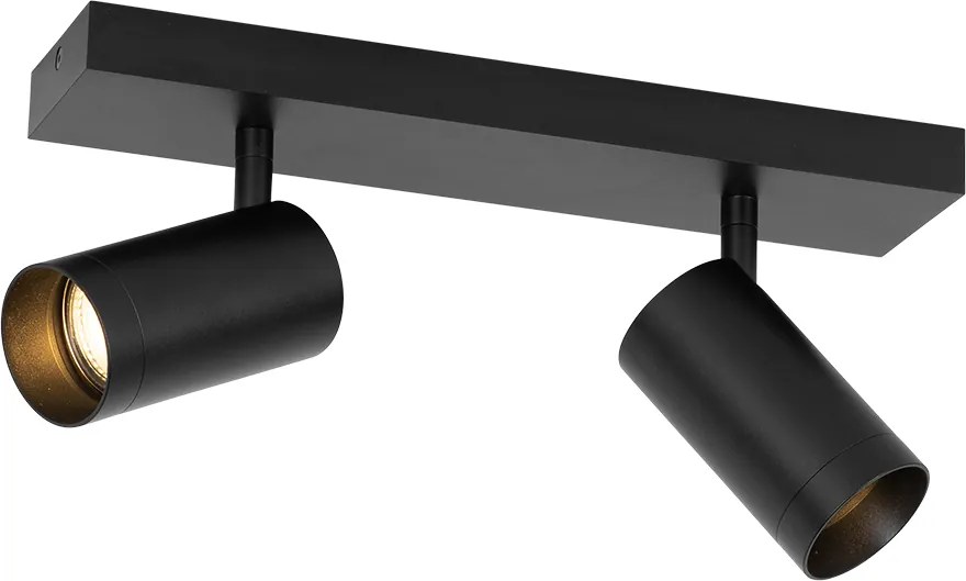 Spot de tavan inteligent negru reglabil cu 2 lumini, incluzând 2 Wifi GU10 50mm - Jeana Luxe