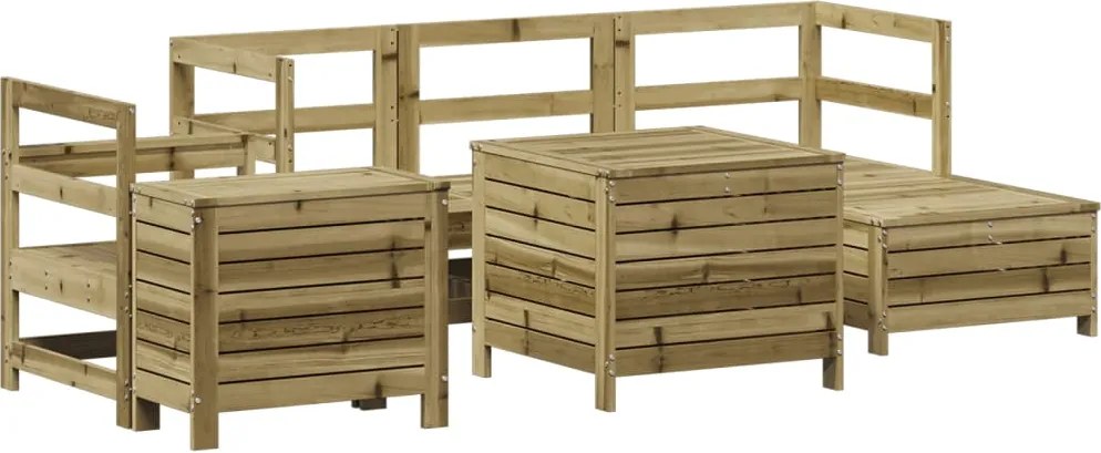 vidaXL Set canapea de grădină, 7 piese, lemn de pin tratat