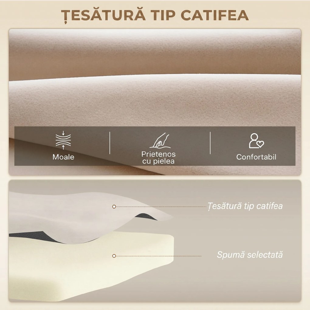 HOMCOM Canapea Pat de 2 Locuri cu Spătar Reglabil pe 5 Nivele și 2 Perne din Material Capitonat, 102x73x81 cm, Negru | Aosom Romania