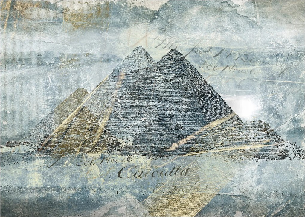 Tablou - Piramide în filtru albastru (70x50 cm)