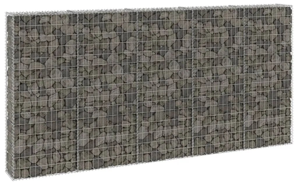 vidaXL Perete gabion cu capace, 300 x 30 x 150 cm, oțel galvanizat