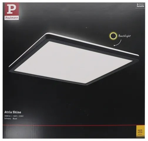 Plafonieră LED/16W ATRIA 230V neagră Paulmann 71001