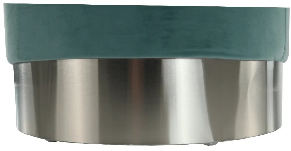 Taburet, catifea Velvet verde-mentol/crom argintiu, DARON