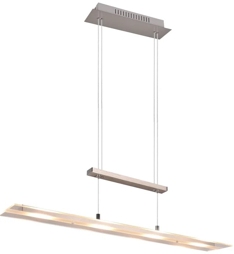 Lustră gri LED cu abajur din sticlă Milos – Trio