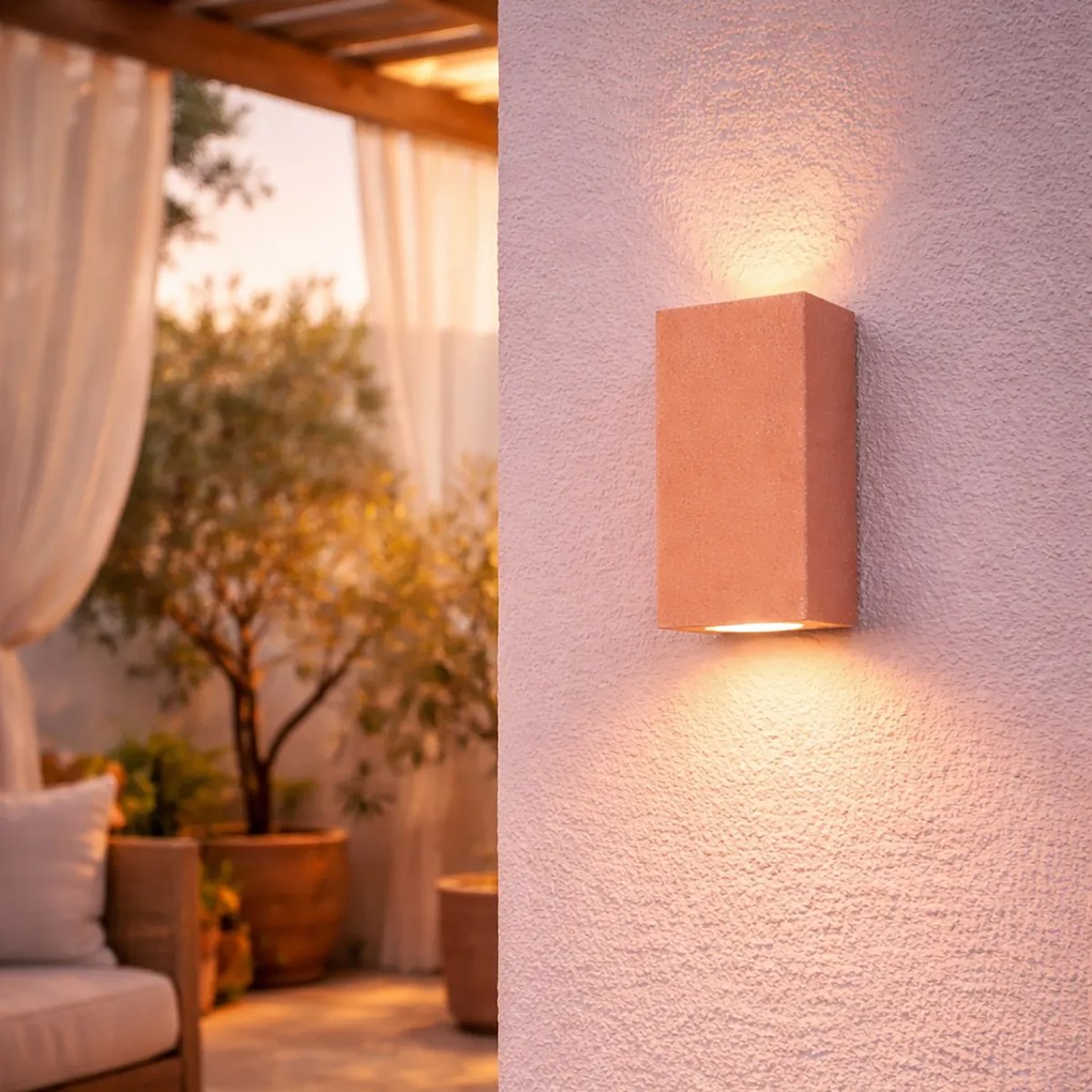 Lampă modernă de perete pentru exterior teracotă cu 2 lumini IP44 - Pompei