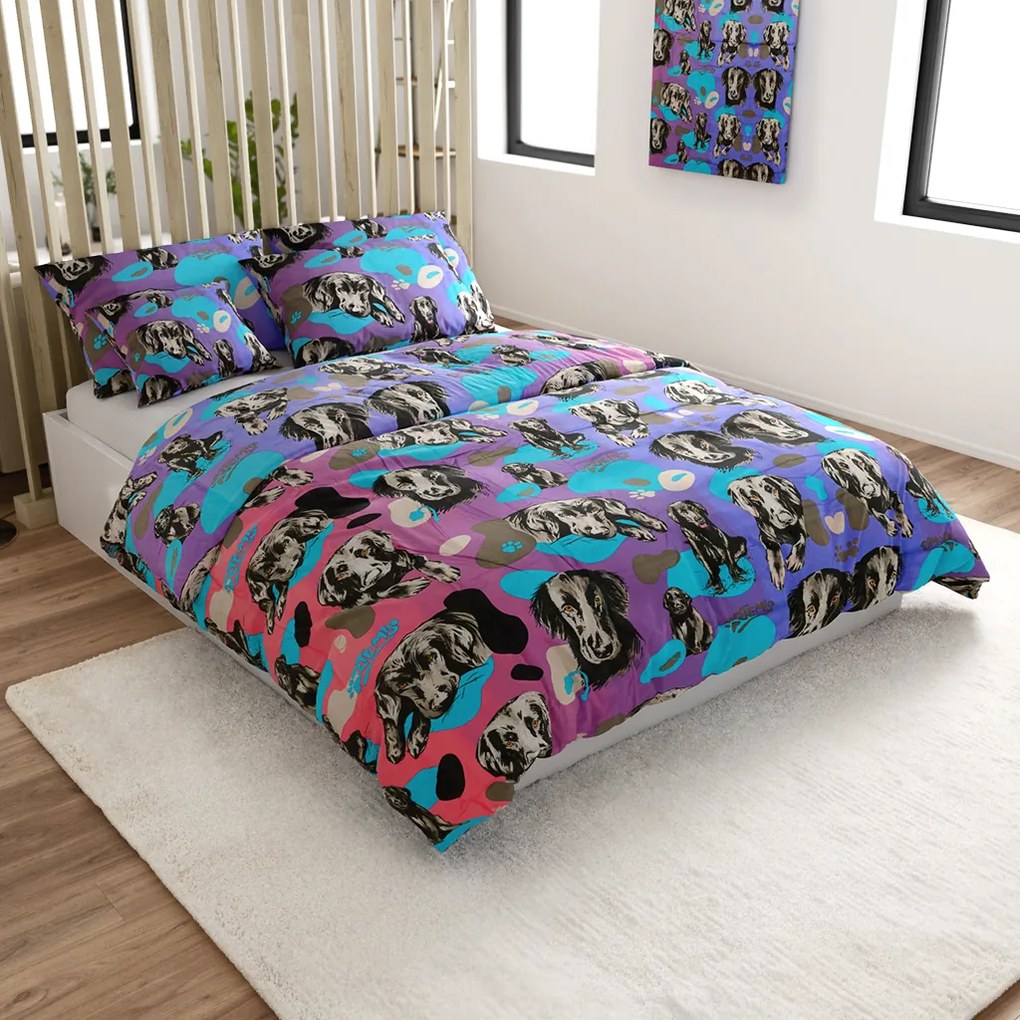 Lenjerie de pat din bumbac ARTEMIS roz-mov Dimensiune lenjerie de pat: 70 x 90 cm | 140 x 200 cm