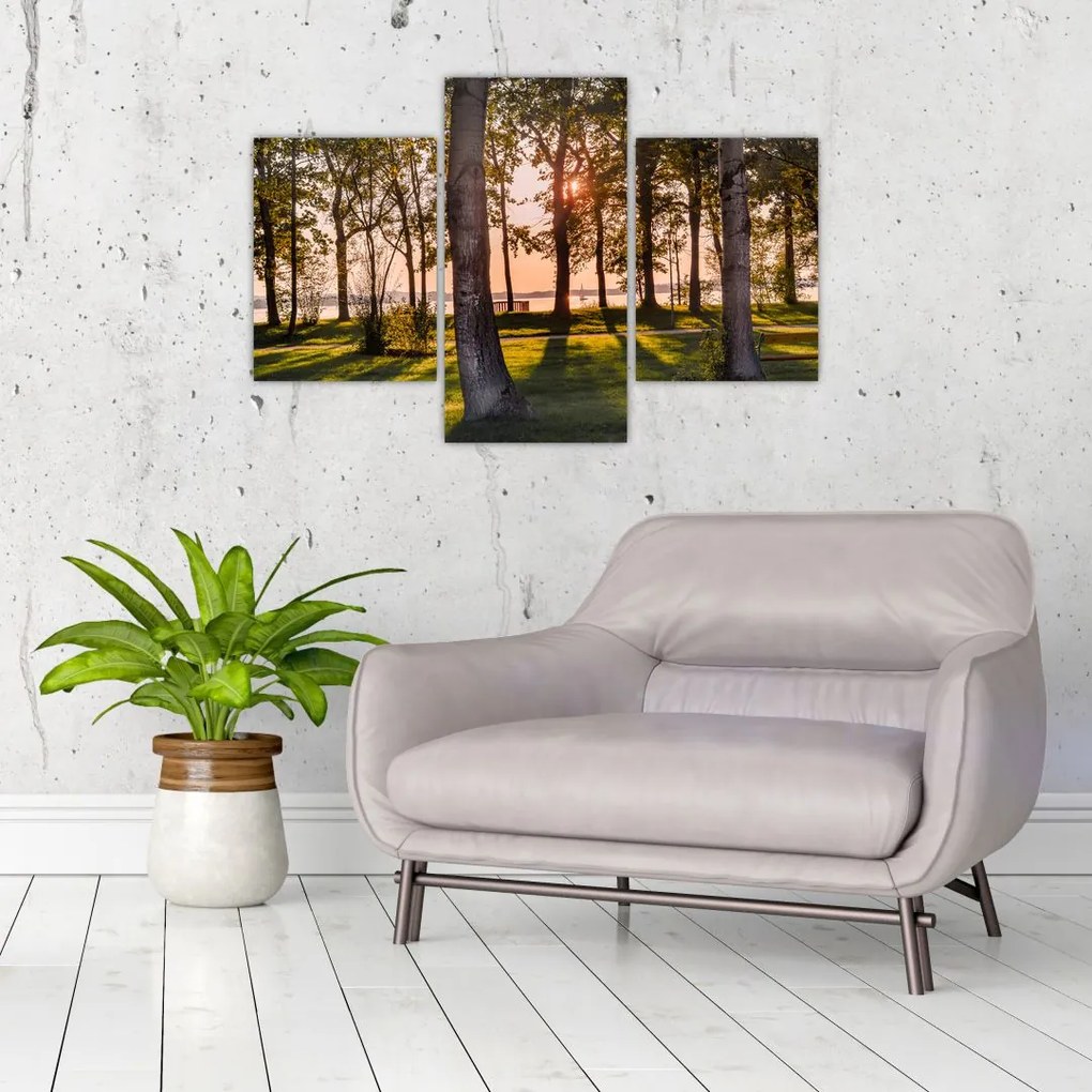 Tablou cu pomi lângă lac (90x60 cm)