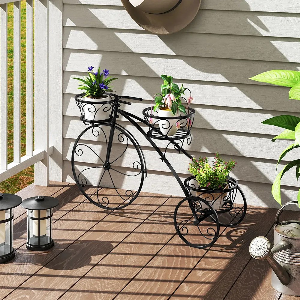 Suport metalic pentru flori pentru bicicletă