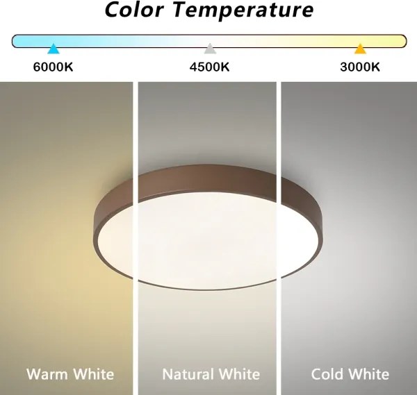 Brilagi - Plafonieră LED dimabilă POOL, 48W, 230V, 3000–6000K, Ø40 cm, maro + telecomandă